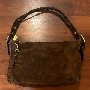 Coach Brown Suede Shoulder Bag